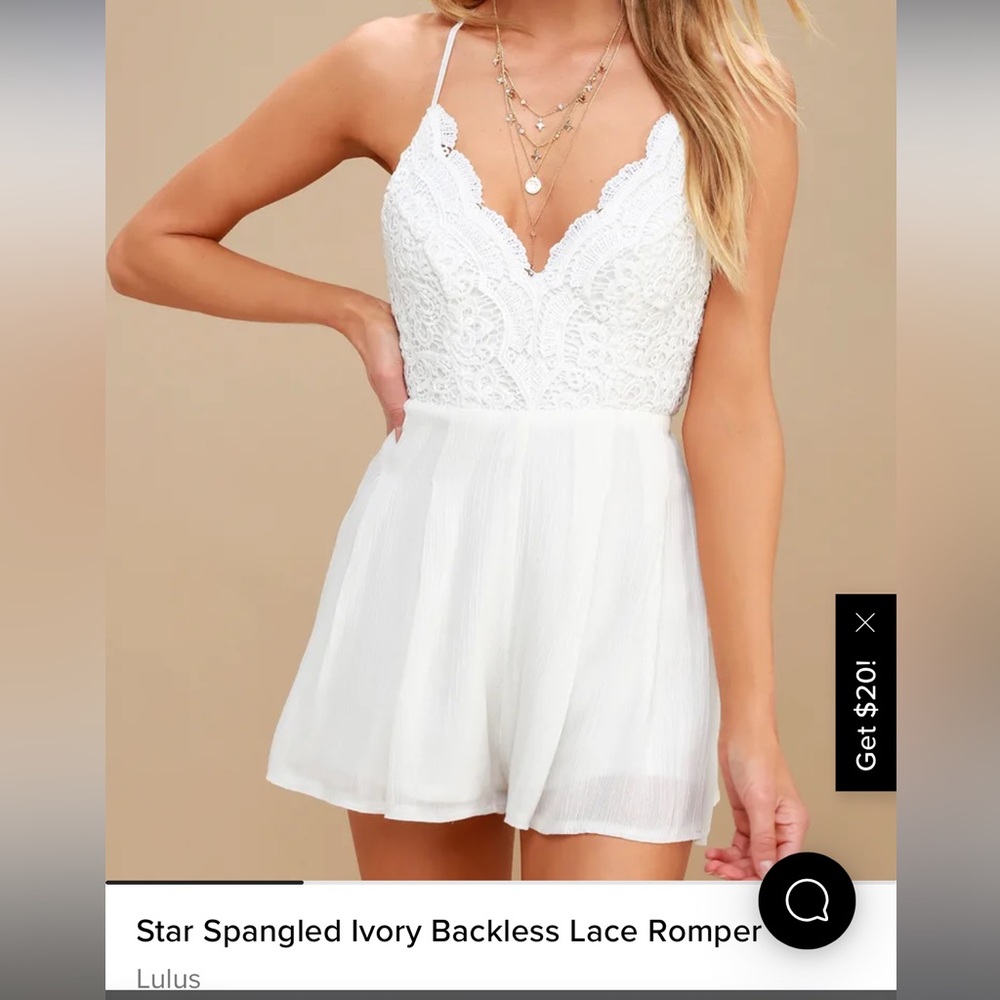 Lulus Star Spangled Backless Lace Romper